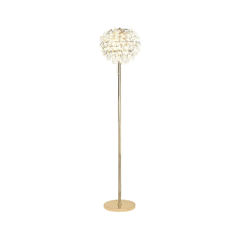 USB Charging Port Floor Lamp for Convenient Device ChargingDiyas IL32837 Coniston Floor Lamp 3 Light E14 French Gold/Crystal
