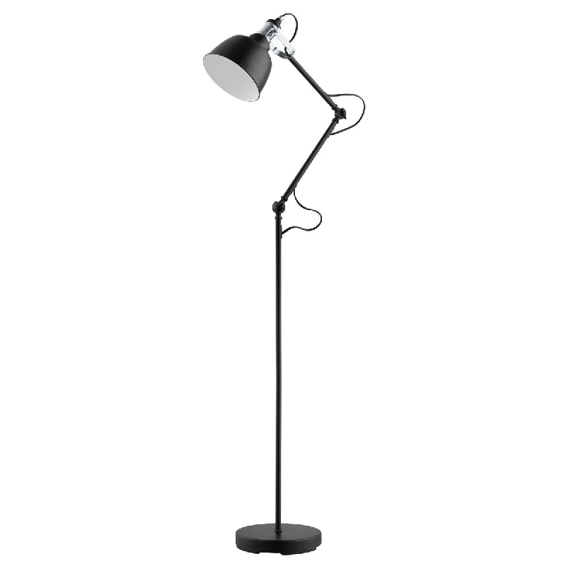 USB Charging Port Floor Lamp for Convenient Device ChargingEglo Thornford 1-Light Matte Black and Chrome Floor Lamp with Black Exterior White Interior