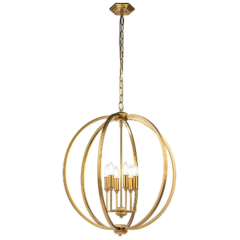Metal Floor Lamp with a Matte Black Finish for a Sleek LookFeiss Corinne 6 Light Brass Pendant