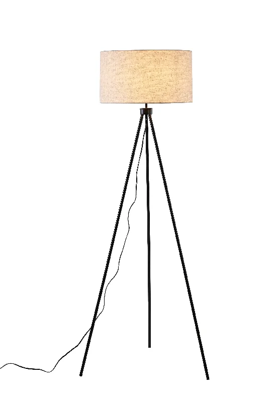 Bohemian Inspired Floor Lamp for Eclectic Home DecorFloor Lamp #56162A-BW -Black