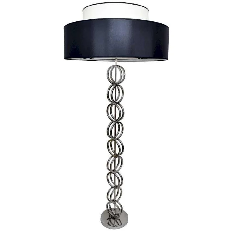 USB Charging Port Floor Lamp for Convenient Device ChargingMetal Silver Floor Lamp
