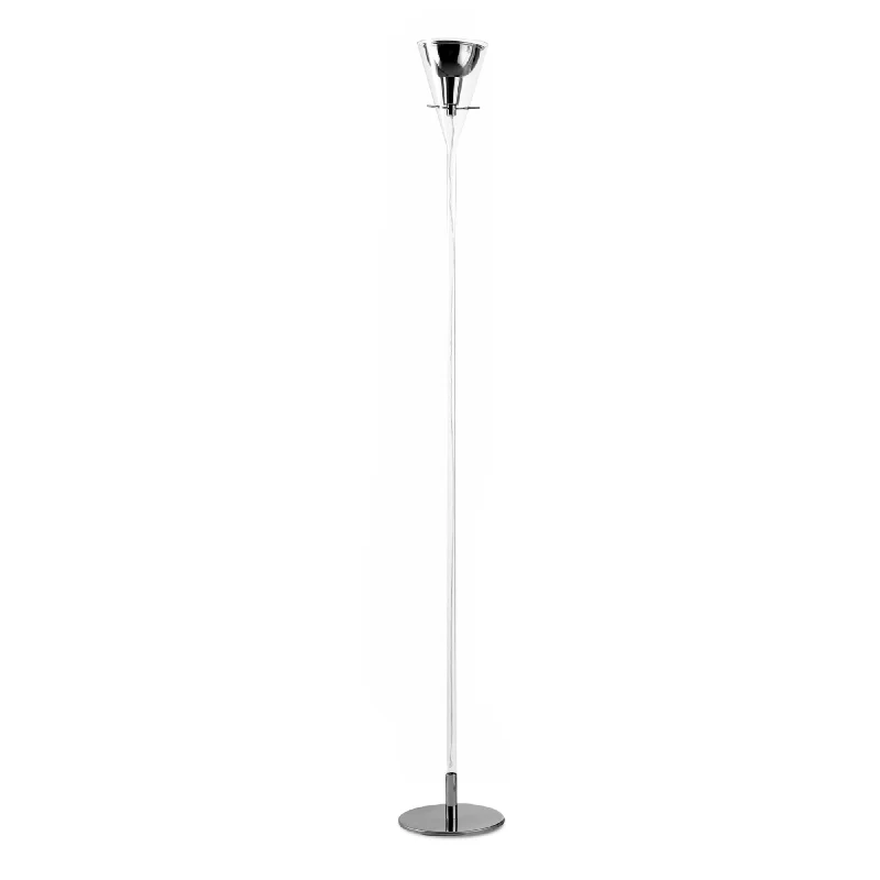 Fabric Floor Lamp with a Linen Shade for a Relaxed AestheticFlute Medium  Floor Lamp - Clear/Chrome