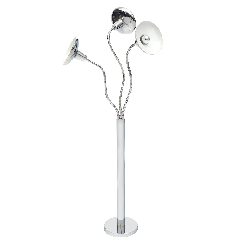 Glass Floor Lamp with Frosted Shades for Soft Diffused LightFrench Mid-Century Floor Lamp