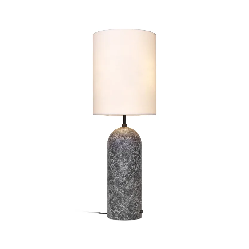 Marble Base Floor Lamp for a Touch of LuxuryGravity 10012263 XL High Floor Lamp - Grey Marble/White Shade