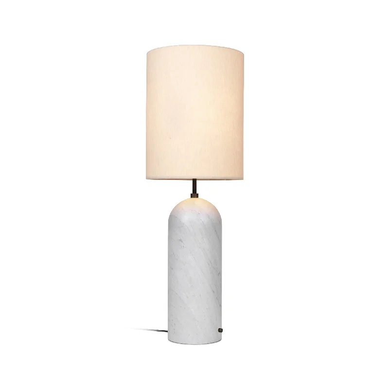 Dimmable Floor Lamp for Adjustable Lighting AmbianceGravity 10012264 XL High Floor Lamp - White Marble/Canvas Shade