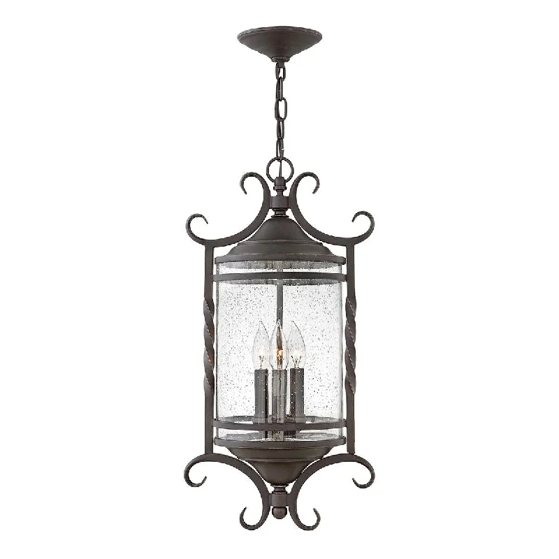 Industrial Style Floor Lamp with Exposed Bulbs for Loft ApartmentsHinkley Casa 3 Light Black Outdoor Ceiling Chain Lantern
