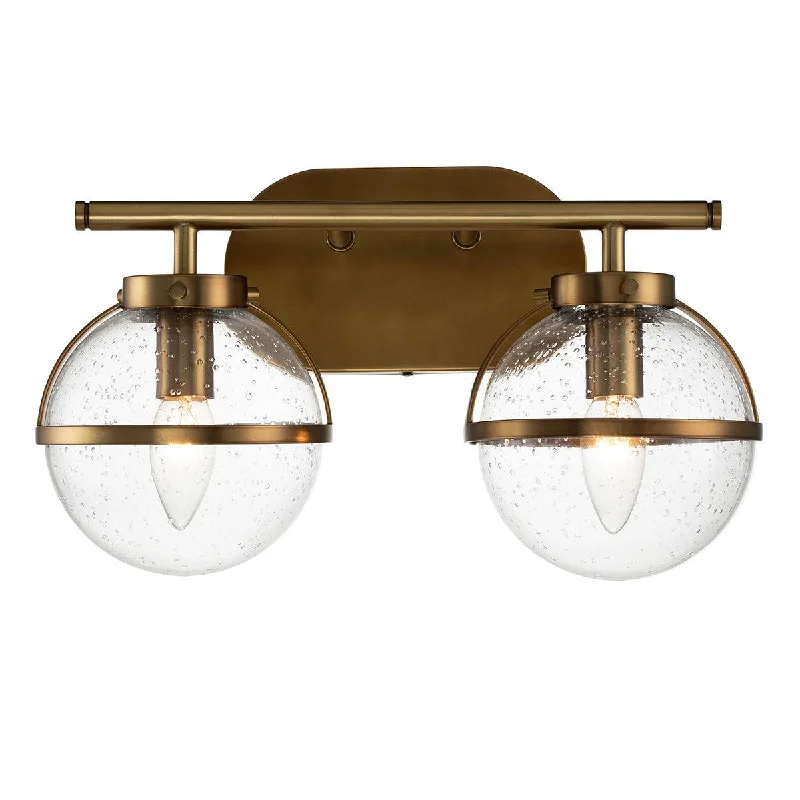 Industrial Style Floor Lamp with Exposed Bulbs for Loft ApartmentsHinkley Hollis 2 Light Brass Seeded Glass Bathroom Wall Light