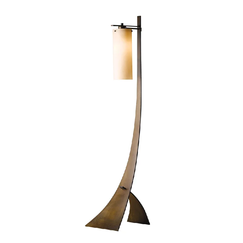Wood Floor Lamp with Natural Grain for a Warm and Organic FeelStasis Floor Lamp with Glass Shade