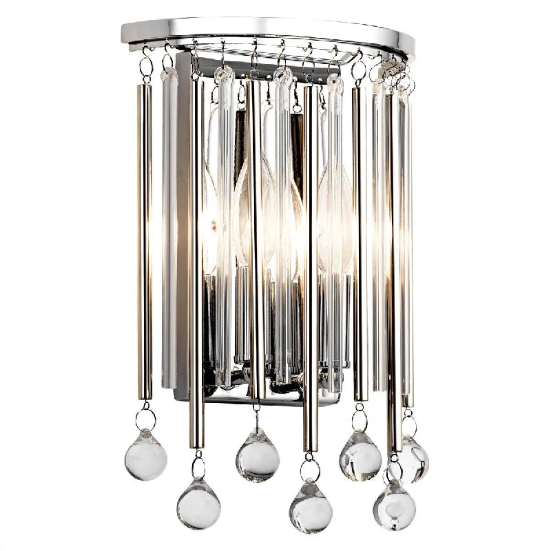 Industrial Style Floor Lamp with Exposed Bulbs for Loft ApartmentsKichler Piper 2 Light Chrome Wall Light - Glass Rods & Drops