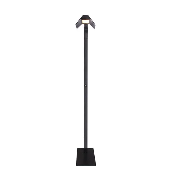 Glass Floor Lamp with Frosted Shades for Soft Diffused LightModern Forms Dove Black Aluminum and Glass LED Floor Lamp
