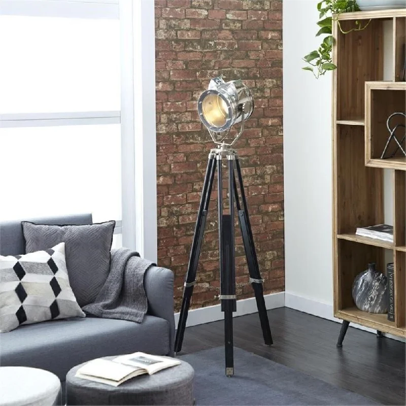 Wood Floor Lamp with Natural Grain for a Warm and Organic FeelMovie Studios Decorative Floor Prop Lamp with Adjustable Height Tripod