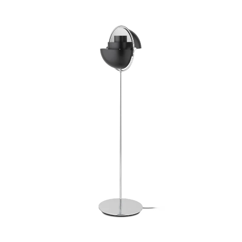 Bohemian Inspired Floor Lamp for Eclectic Home DecorMulti-Lite 10062688 Floor Lamp - Chrome/Black Semi Matt