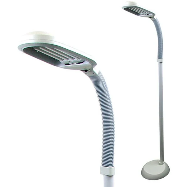 Industrial Style Floor Lamp with Exposed Bulbs for Loft ApartmentsNatural Full Spectrum Sunlight Therapy Reading & Crafting Floor Lamp by Lavish Home (Beige) - Adjustable Gooseneck