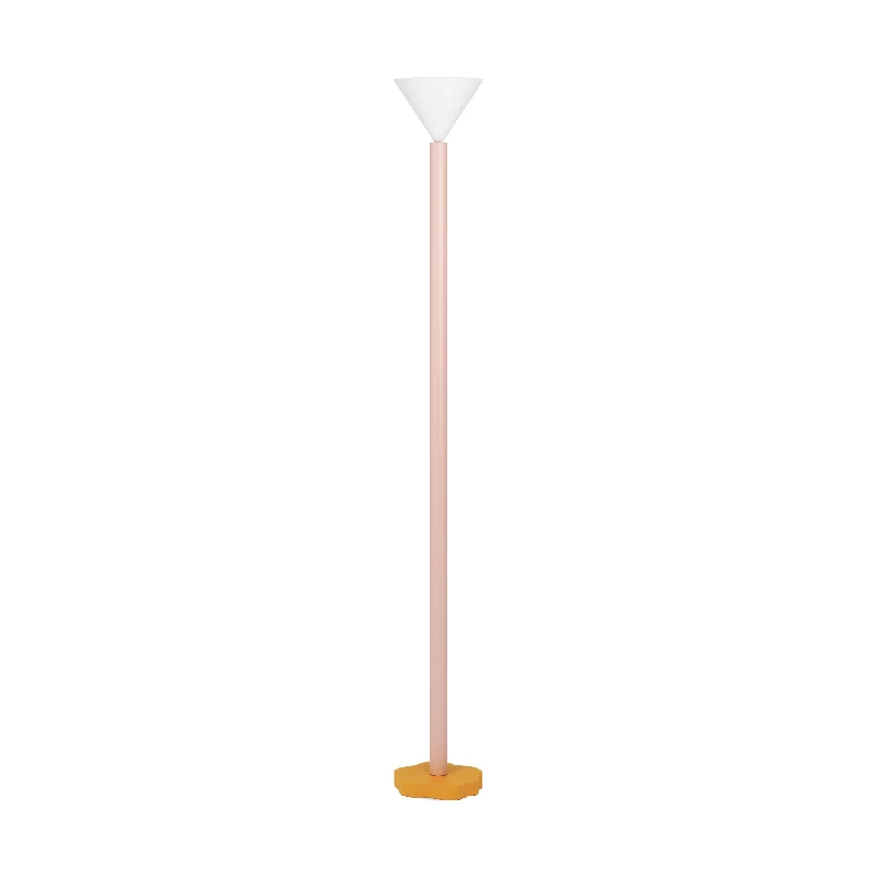 Modern Minimalist Floor Lamp for Contemporary Living RoomsOutlines F05 Floor Lamp - White/Orange Yellow/Pink