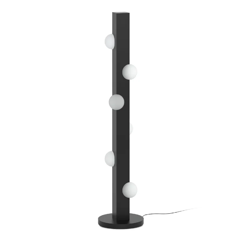 Glass Floor Lamp with Frosted Shades for Soft Diffused LightOyster Floor Lamp - Dark Wood