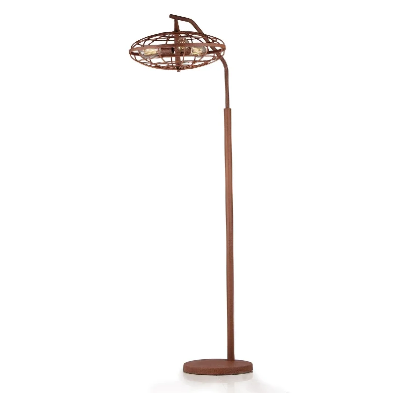 USB Charging Port Floor Lamp for Convenient Device ChargingPioko Speckled Copper Caged Floor Lamp