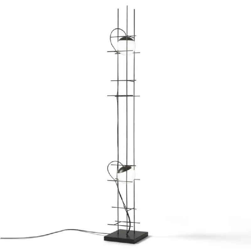 Glass Floor Lamp with Frosted Shades for Soft Diffused LightPlot Frame PT 2 Floor Lamp