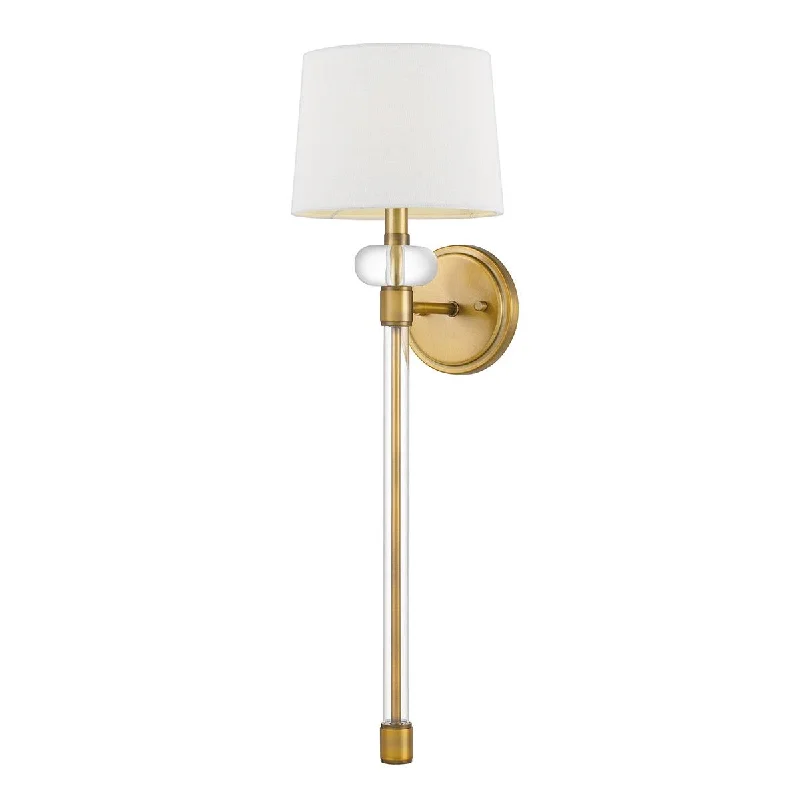Marble Base Floor Lamp for a Touch of LuxuryQuoizel Barbour 1 Light Brass Wall Light - White Shade