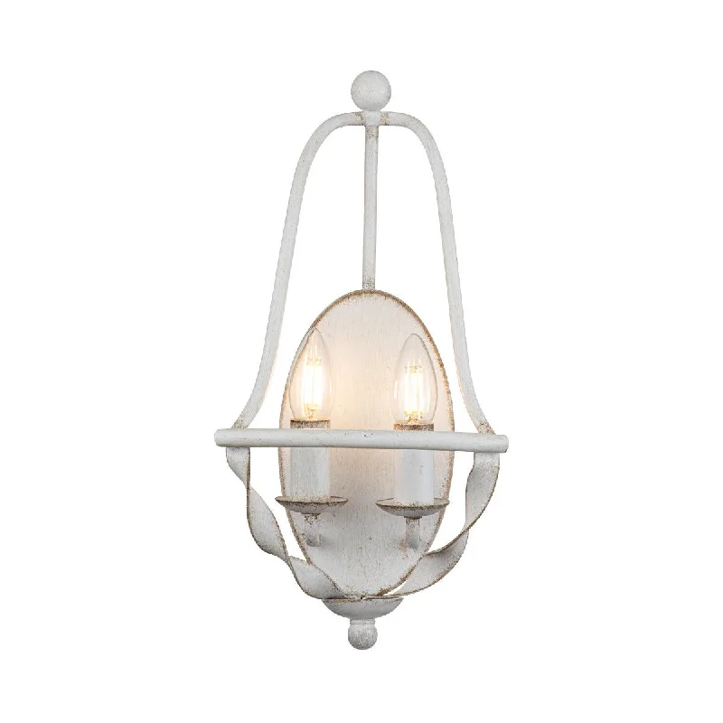 Fabric Floor Lamp with a Linen Shade for a Relaxed AestheticQuoizel Bradbury 2 Light White Wall Light