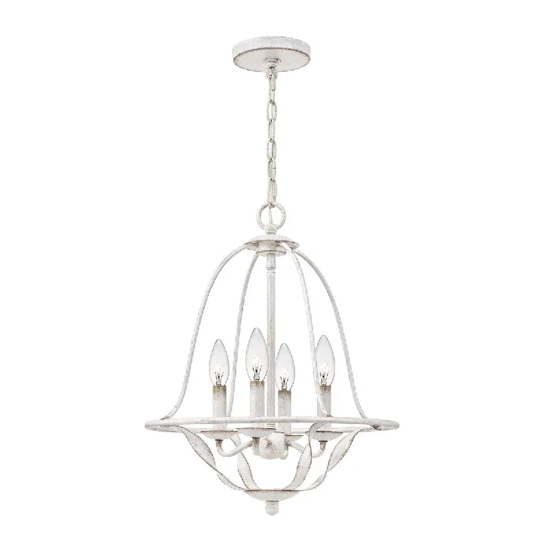 Fabric Floor Lamp with a Linen Shade for a Relaxed AestheticQuoizel Bradbury 4 Light Antique White Ceiling Pendant