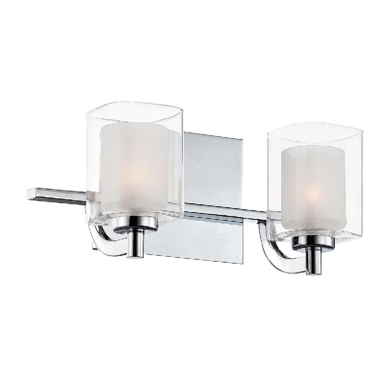 Modern Minimalist Floor Lamp for Contemporary Living RoomsQuoizel Kolt 2 Light Chrome Wall Light - Glass Shades