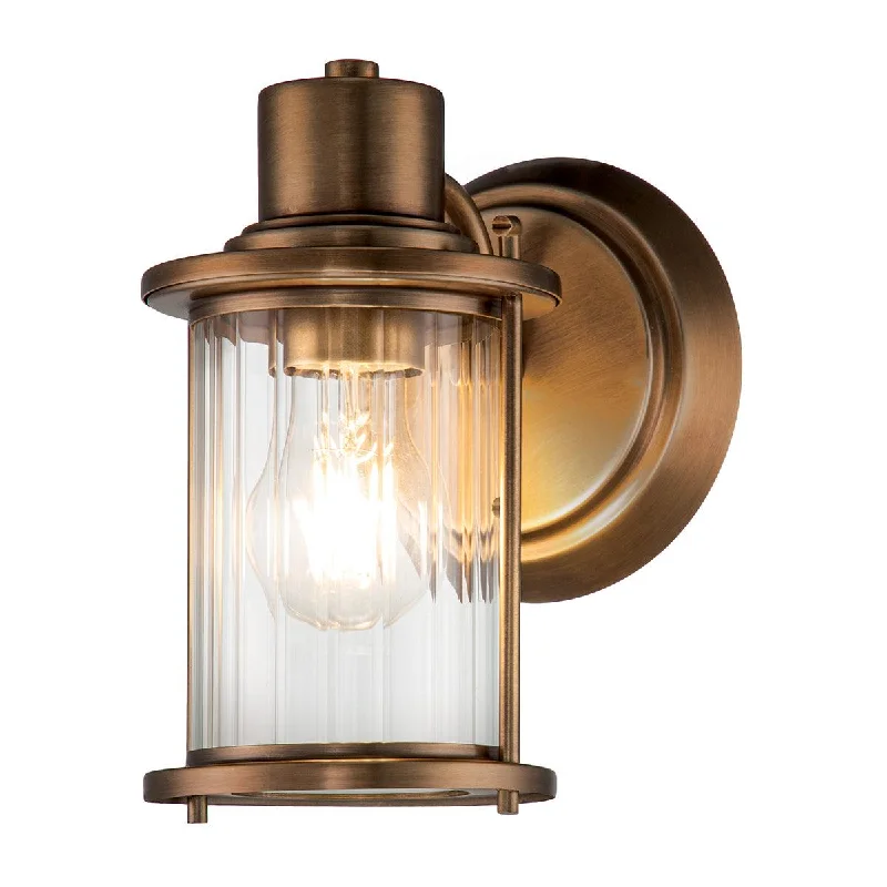 Industrial Style Floor Lamp with Exposed Bulbs for Loft ApartmentsQuoizel Riggs 1 Light Brass Bathroom Wall Light