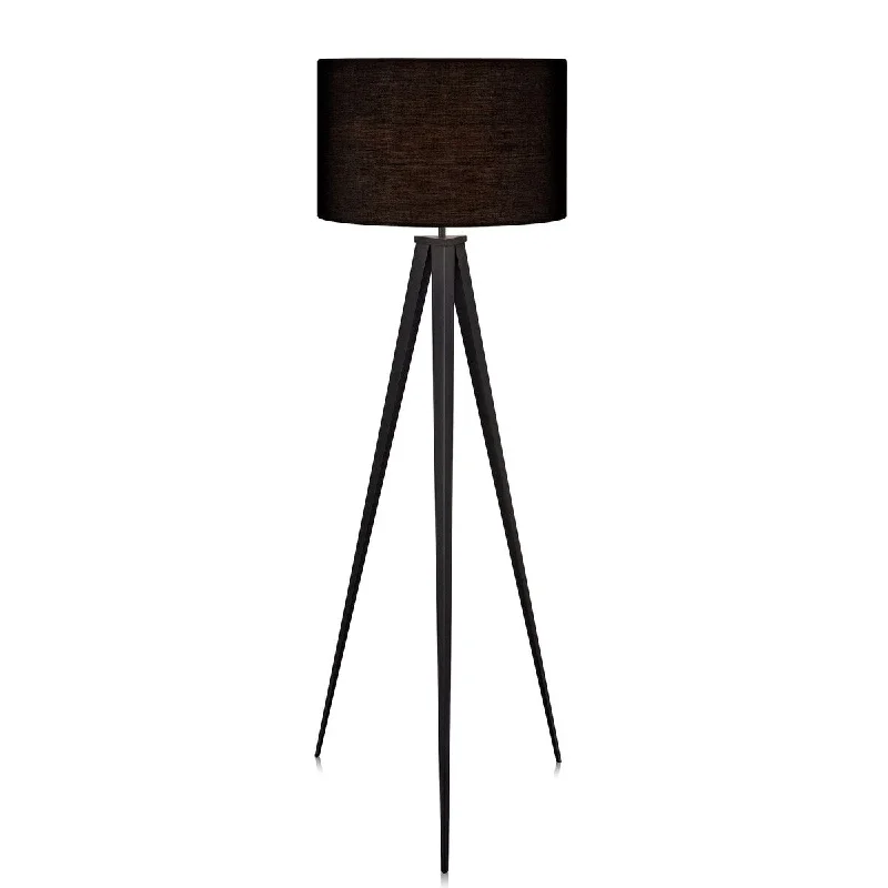 Glass Floor Lamp with Frosted Shades for Soft Diffused LightRomanza Postmodern Tripod Floor Lamp, 60.25", Black