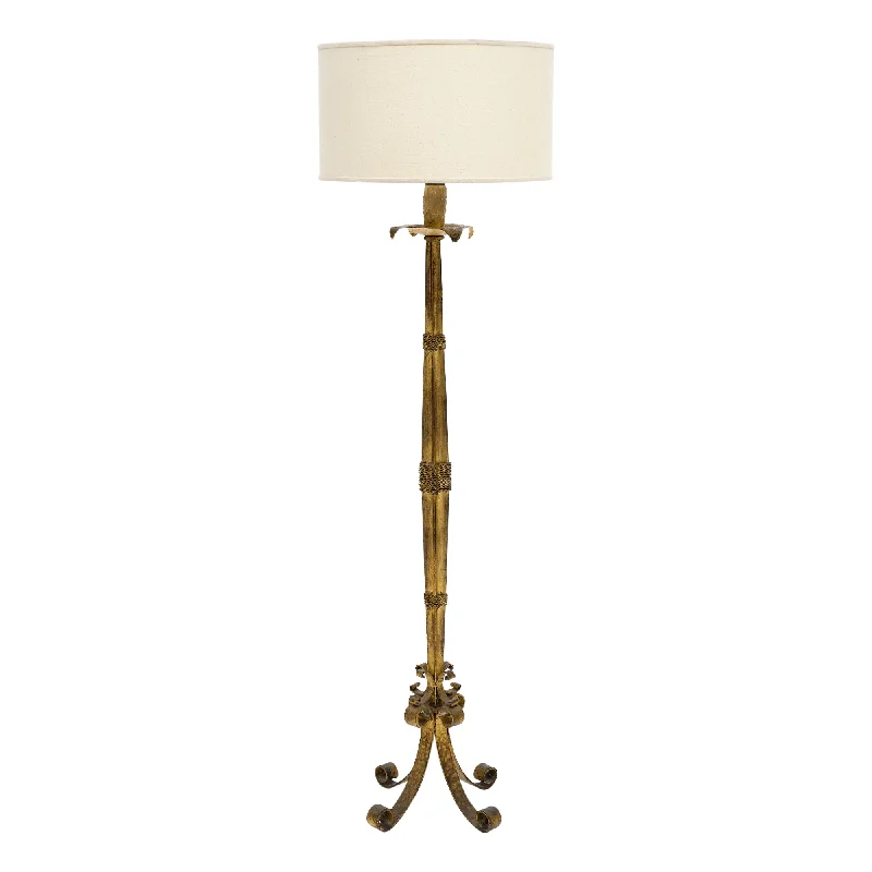 Glass Floor Lamp with Frosted Shades for Soft Diffused LightSpanish Vintage Floor Lamp