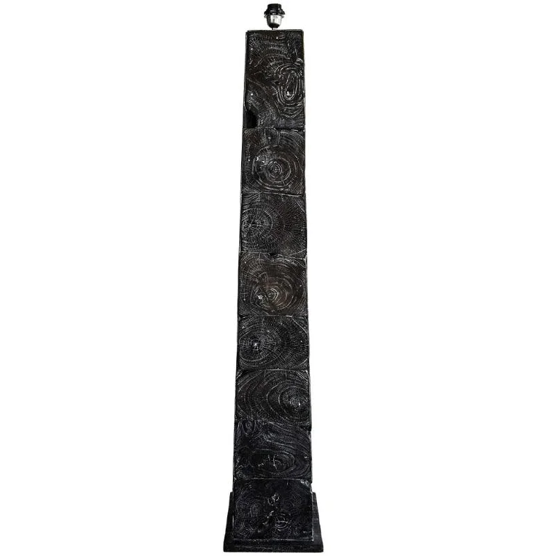 Rustic Farmhouse Style Floor Lamp for Cozy BedroomsBlack Teak Wood Floor Lamp