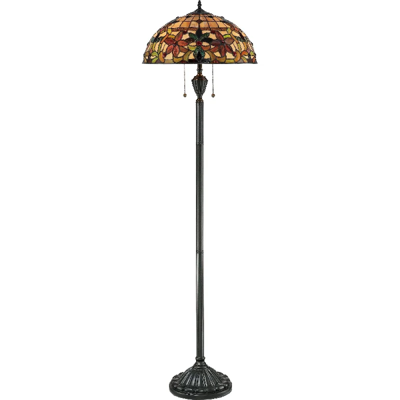 Glass Floor Lamp with Frosted Shades for Soft Diffused LightKami - Floor lamp vint brnz - TF878F