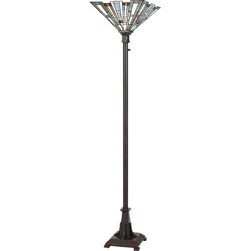 Glass Floor Lamp with Frosted Shades for Soft Diffused LightMaybeck - Torchiere tiffany 1 light valiant bronze - TFMK9471VA