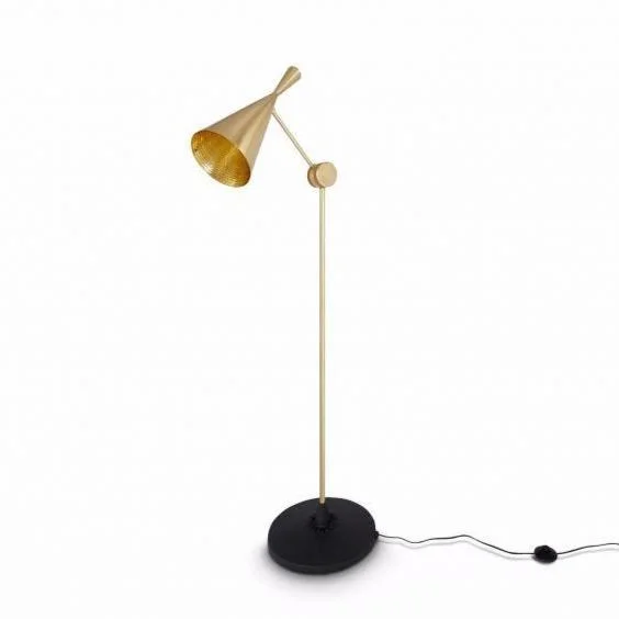 Wood Floor Lamp with Natural Grain for a Warm and Organic FeelTom Dixon Beat Floor Lamp Brass