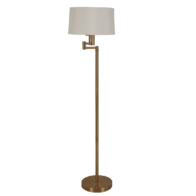 Adjustable Height Floor Lamp for Versatile Lighting NeedsTransitional Brass Floor Lamp - 14" x 14" x 56.25"