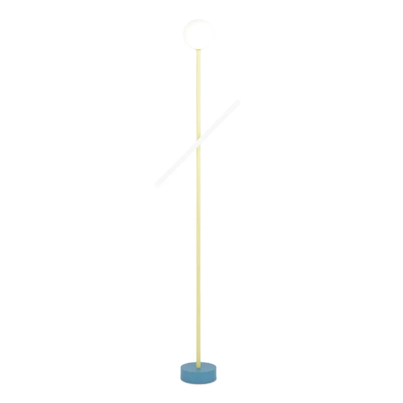 Modern Minimalist Floor Lamp for Contemporary Living RoomsTube And Globe F01 Floor Lamp - White/Blue/Light Yellow