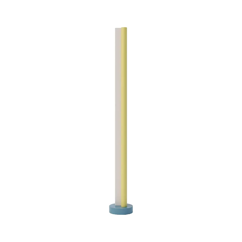 USB Charging Port Floor Lamp for Convenient Device ChargingTube And Rectangle F01 Floor Lamp - White/Blue/Light Yellow
