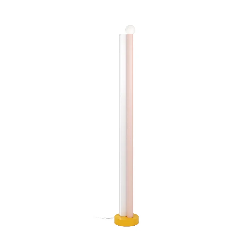 Rustic Farmhouse Style Floor Lamp for Cozy BedroomsTube And Rectangle F02 Floor Lamp - White/Orange Yellow/Pink
