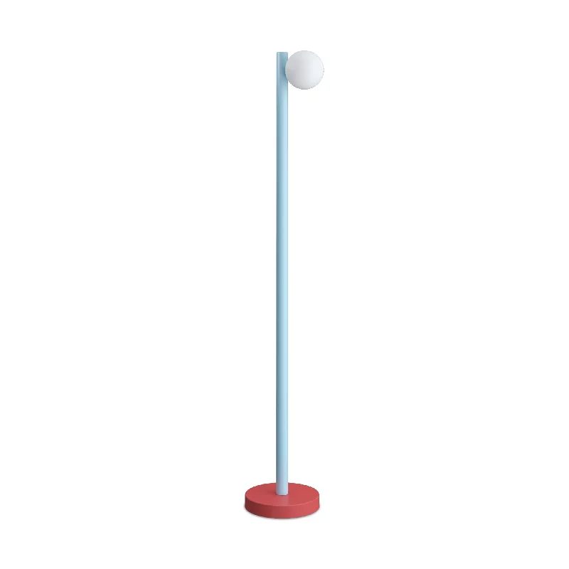 Metal Floor Lamp with a Matte Black Finish for a Sleek LookTube With Globes And Cones F01 Floor Lamp - White/Red/Light Blue