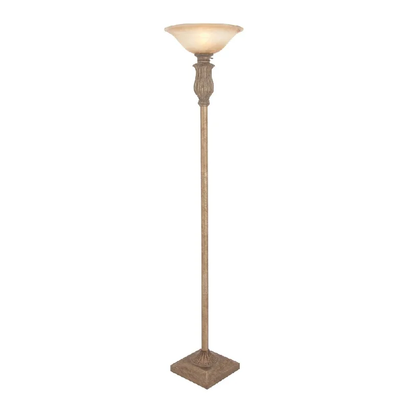 Fabric Floor Lamp with a Linen Shade for a Relaxed AestheticUrban Designs Ibis 71-Inch Glass Antique Gold Torchiere Floor Lamp