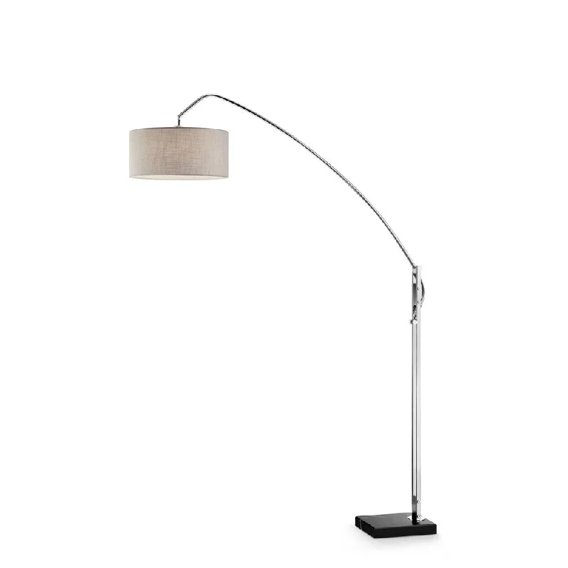 Industrial Style Floor Lamp with Exposed Bulbs for Loft ApartmentsWilliam's Home Furnishing Avant Brushed Nickel Arch Floor Lamp