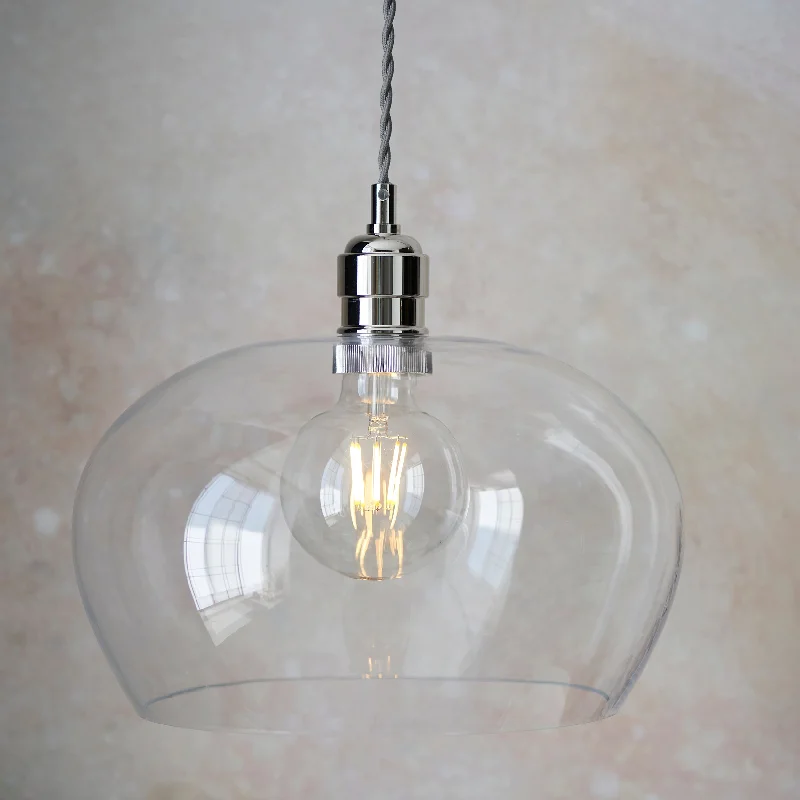 Gothic Ceiling Lights with Dark Metalwork and Pointed ArchesAmos Lucid Pendant Polished Nickel Medium