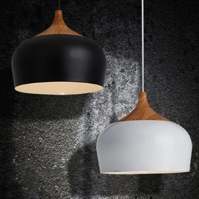 Glass Ceiling Lights with Frosted, Colored, or Etched GlassANKUR MODERN NORDIC DOME WITH NATURAL WOOD PENDANT LIGHT