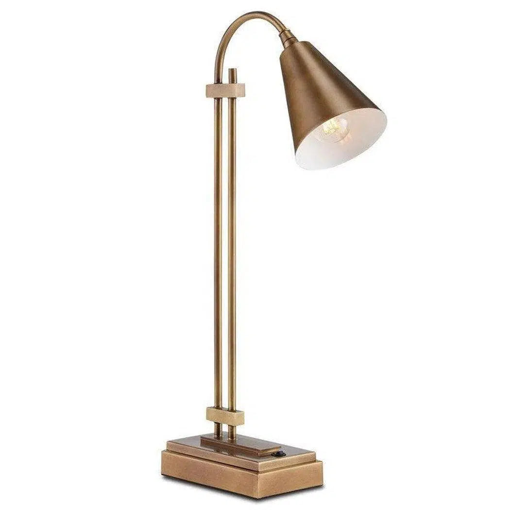 ceramic table lamps with hand painted designs for an artistic touchAntique Brass Symmetry Brass Desk Lamp Marjorie Skouras