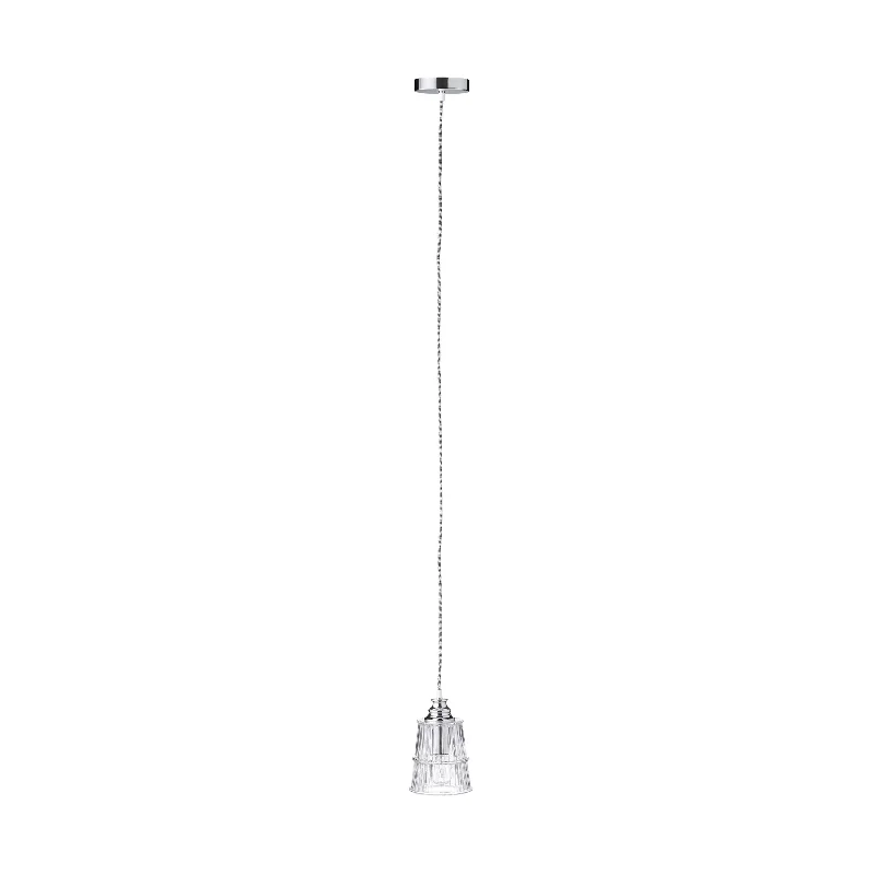 Glass Ceiling Lights with Frosted, Colored, or Etched GlassAragon Two Tier Ribbed Holophane Glass Pendant