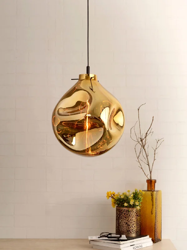 Contemporary Ceiling Lights with Unique, Abstract ShapesBead Gold Pendant Light