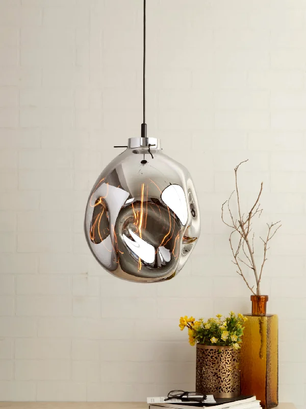 Art Nouveau Ceiling Lights with Organic, Flowing ShapesBead Silver Pendant Light