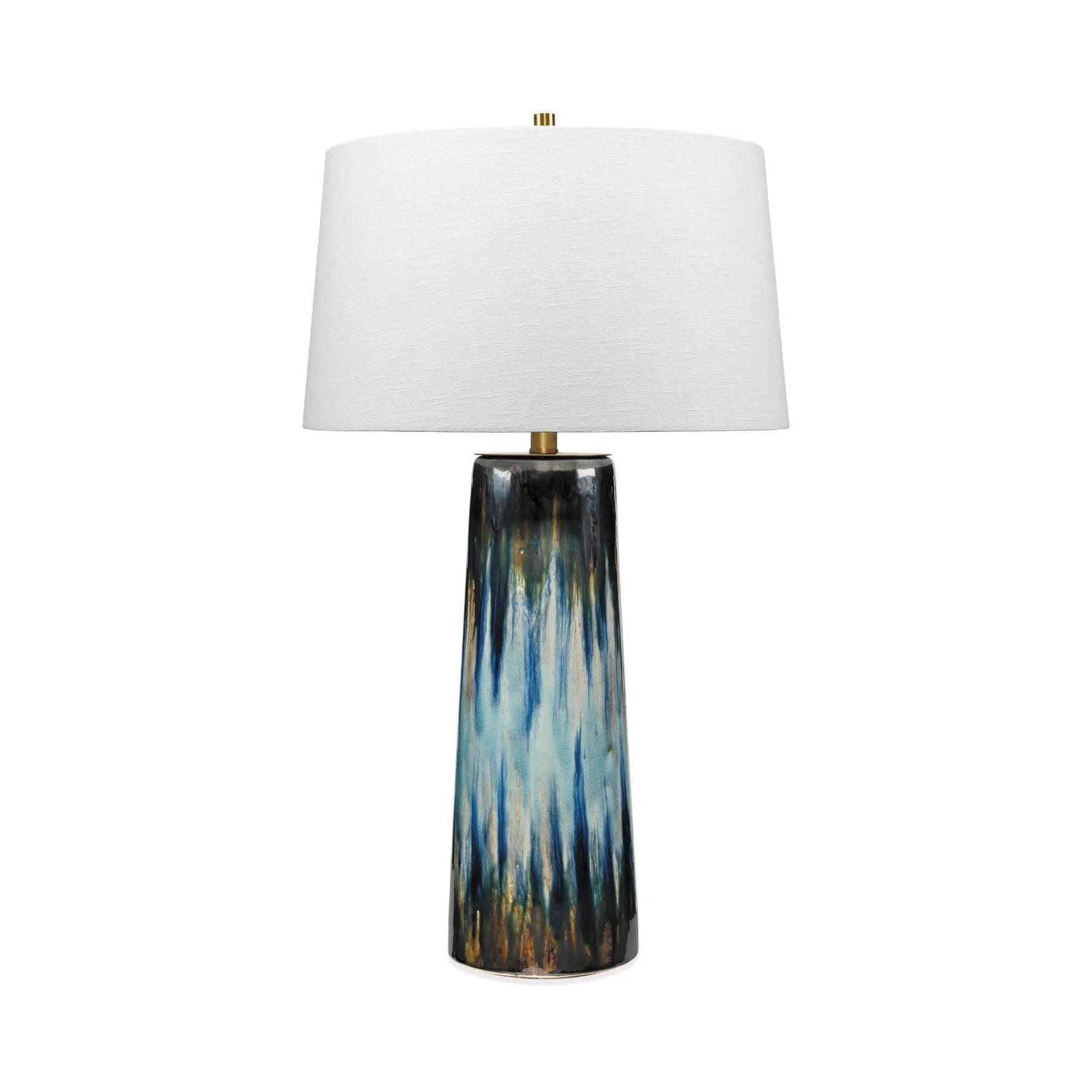 asian inspired table lamps with bamboo accents for a zen atmosphereBlue Ceramic Brushstroke Table Lamp