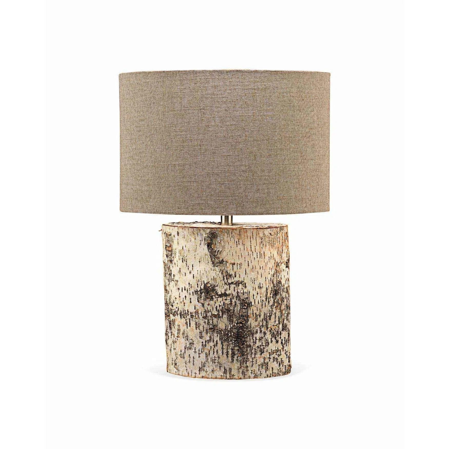 ceramic table lamps with hand painted designs for an artistic touchBrown Resin Birch Veneer Tree Forrester Table Lamp
