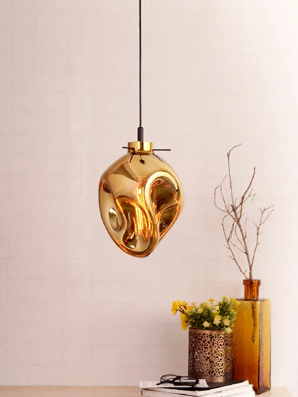 Scandinavian Style Ceiling Lights with Light Wood AccentsBubble Gold Pendant Light