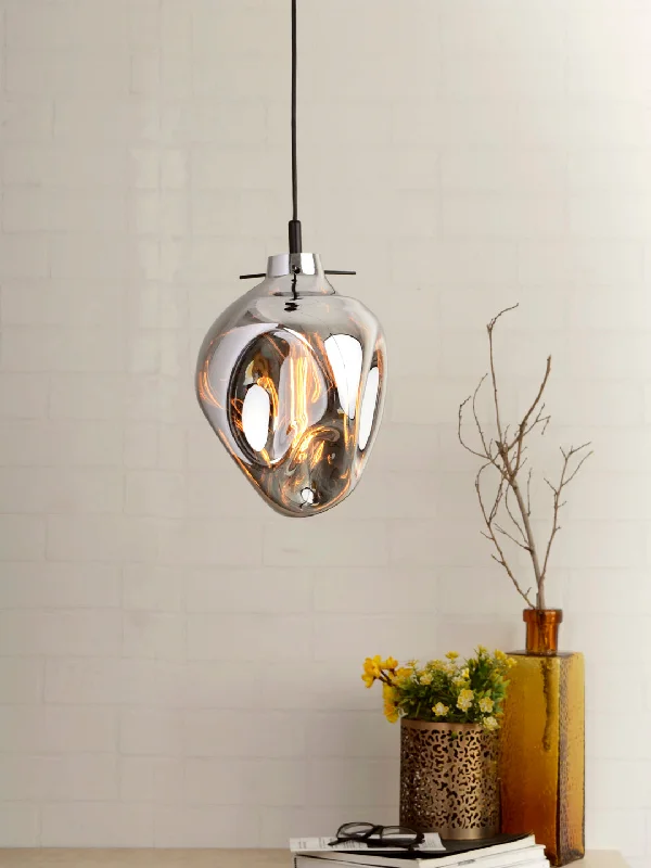 Gothic Ceiling Lights with Dark Metalwork and Pointed ArchesBubble Silver Pendant Light