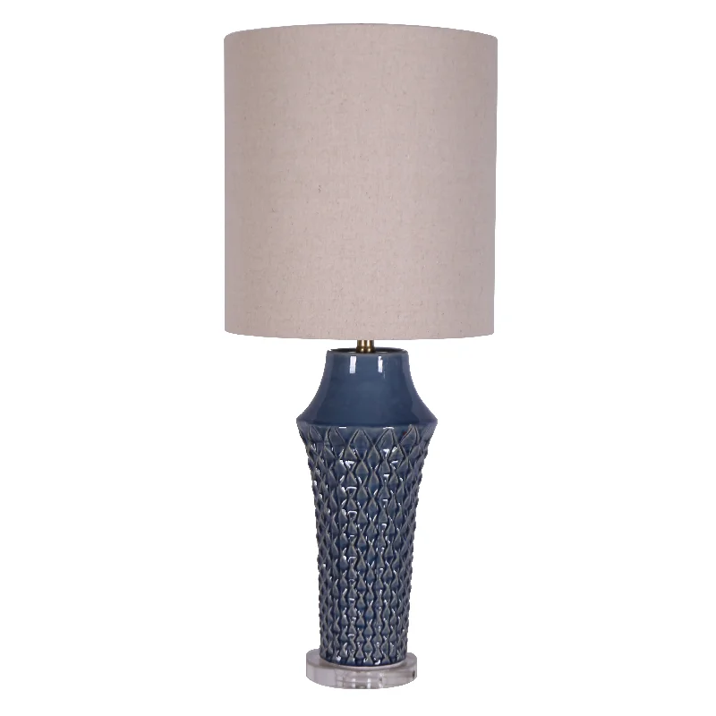 metal table lamps with a matte black finish for a sleek appearanceCERAMIC 34.5" "WEAVE" TABLE LAMP, TEAL
